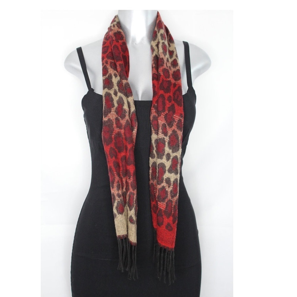 V.FRAAS Cheetah Print Scarf
